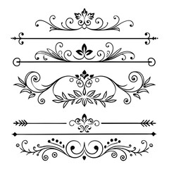 calligraphic dividers decorative retro page divider