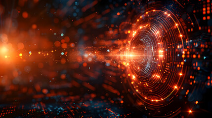 Abstract Digital Background Animation: Futuristic Tech with Glowing Circles