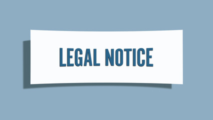 Legal Notice. A card isolated on blue background.