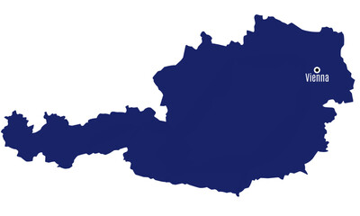 Fototapeta premium silhouette map of austria with country capitals