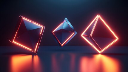 Naklejka premium Neon Glowing Shapes