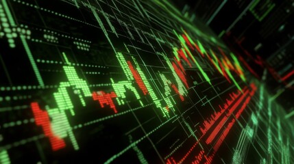Obraz premium Stock Market Trends Chart Analysis