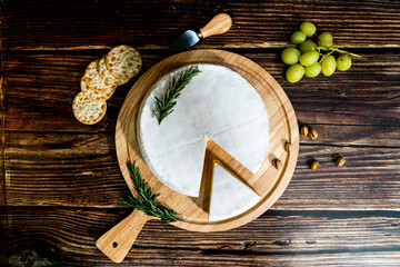 A big block of cheese that everyone likes to eat.