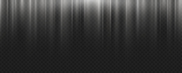 Abstract white rays effect isolated on a dark transparent background. Magical bright dynamic beams. Vector illustration. EPS 10