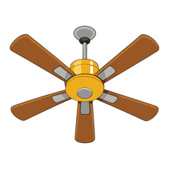vector ceiling fan on white background