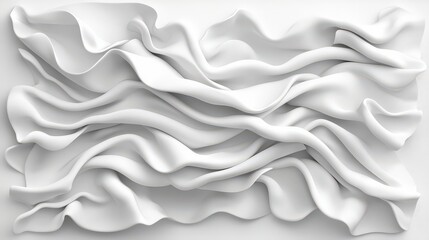 Obraz premium Abstract White Fabric Drapes Soft Flowing Elegant Texture Background
