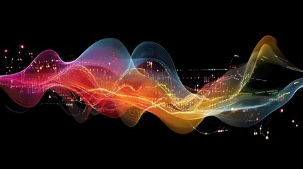 Vibrant Neon Financial Graph with Futuristic Design