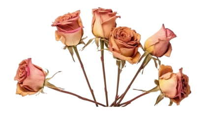 dried rose isolated on white background