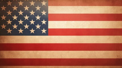 A weathered American flag in grunge style, embodying vintage charm and patriotic spirit. Perfect for rustic decor.