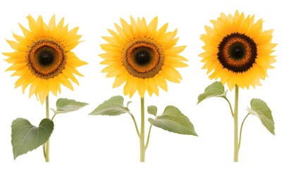 Sunflowers clipart set, Generative AI 