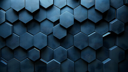 Abstract Geometric Hexagon Pattern - Dark Blue Background Animation