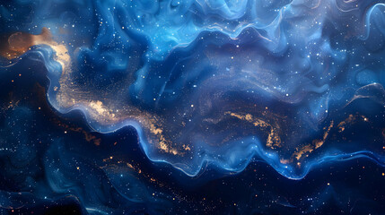 Abstract Blue & Gold Swirl Background Animation