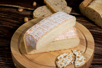 A big block of cheese that everyone likes to eat.