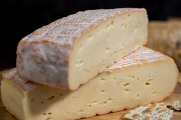 A big block of cheese that everyone likes to eat.