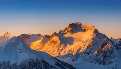 Pristine Snow-Covered Mountain Range