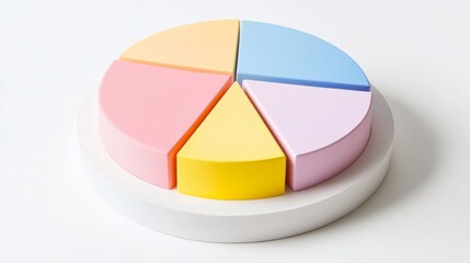 Obraz premium Colorful 3D Segmented Pie Chart Design