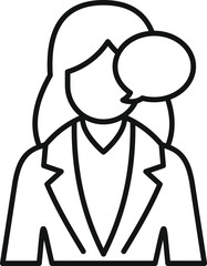 Obraz premium Businesswoman expressing her thoughts and ideas, engaging in professional communication within corporate environment