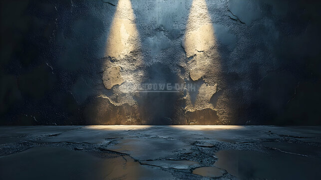 Dark Concrete Wall with Spotlights - Abstract Background Animation