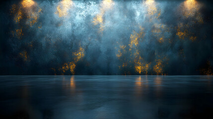 Naklejka premium Dark Blue and Gold Abstract Background Illustration