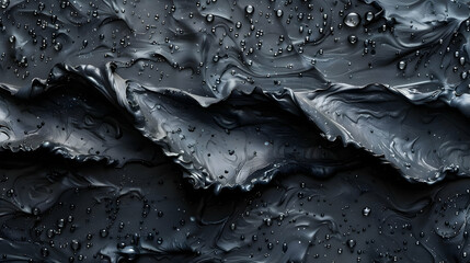 Abstract Black Liquid with Bubbles Background Animation