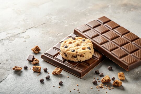 Minimalist Photography of Hersheys Cookies n Creme Bar with Extra Cookies on a Simple Background for Germany Market