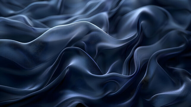 Abstract Blue Fabric Waves - Smooth, Seamless Loop