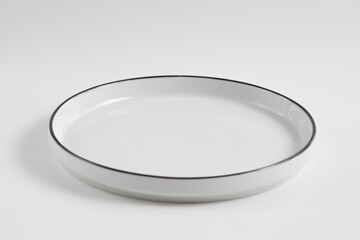 white plate ceramic on white background