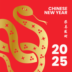 Graphic collection of gold scandinavian snake chinese new year imlek with seamless pattern