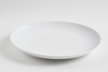 white plate ceramic on white background