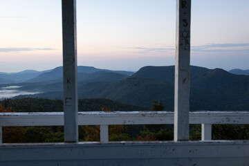 Fototapeta premium The Historic Yellow Mountain Fire Tower in the Nantahala National Forest of North Carolina