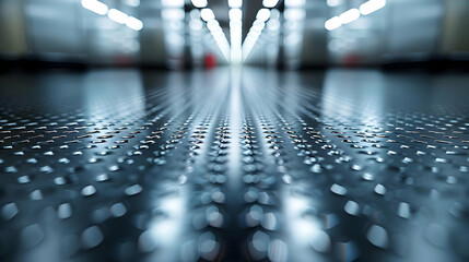 Abstract Blue Metal Texture with Bokeh Lights | Looping Background Animation