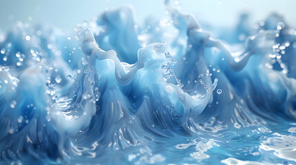 Abstract Blue Water Splash: 3D Animation Background