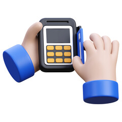 3d hand holding edc machine