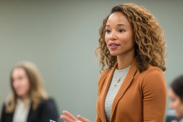 Consultant leading workshop on recognizing unconscious bias, interactive participation