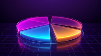 Obraz premium 3D Circular Pie Chart with Transparent Gradient