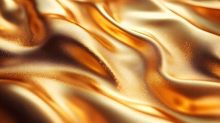 Golden Silk Fabric Texture, Abstract Background Animation