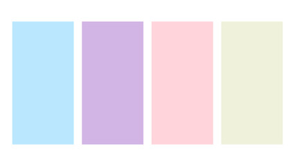 Baby Blue, Lilac, Rose Quartz, Cream color palette. Set of bright color palette combination in rgb hex. Color palette for ui ux design. Abstract vector illustration for your graphic design, banner