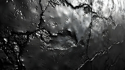 Abstract Black and White Crackled Surface Background Animation