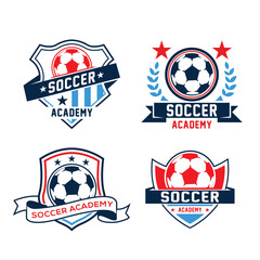 Soccer Academy Logo Design Template. Soccer Badge Emblem Logo Business.