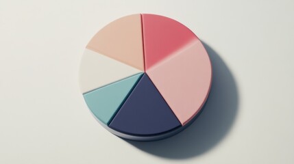 Obraz premium Soft Colored Minimalist 3D Pie Chart Design