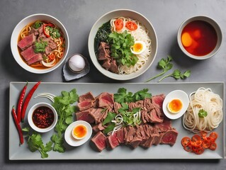 Deconstructed Ingredients for Bún Bò Huế