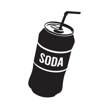 recommend clip art: A minimalist vector illustration of a soda can silhouette