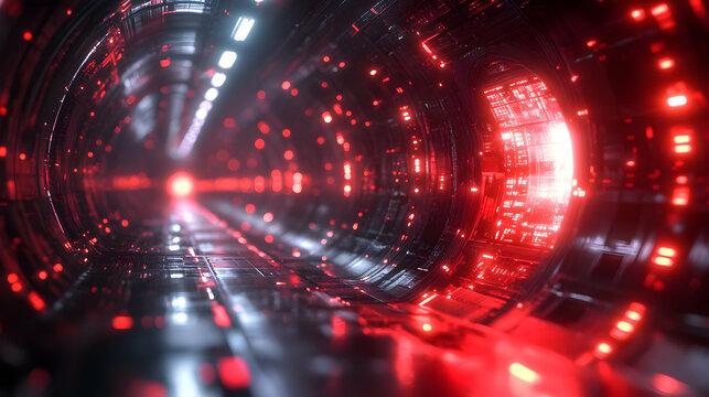 Abstract Red and White Tunnel Background Animation