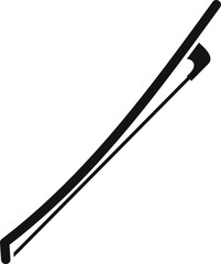 Close up of a violin bow, highlighting the craftsmanship and elegance of this essential musical tool