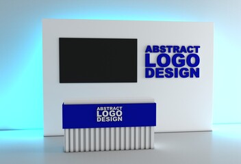 Welcome desk. Info desk, counter, event area, welcome counter mockup, registration stand. Mockup for events, exhibitions and presentations. Reception desk mockup.	
