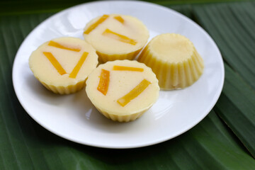 Egg custard with pumpkin dessert