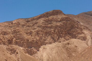 Desert road with geological interest in the commune of Camarones, Arica, northern Chile