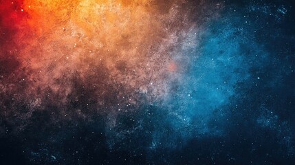Fototapeta premium Vibrant gradient background with blue, red, and orange on dark grainy texture.