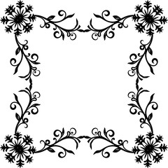 Decorative snowflakes ornament frame border