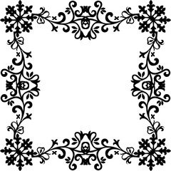 Decorative snowflakes ornament frame border
